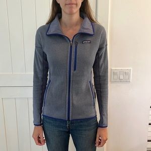 Patagonia better sweater zip up, slim fit.